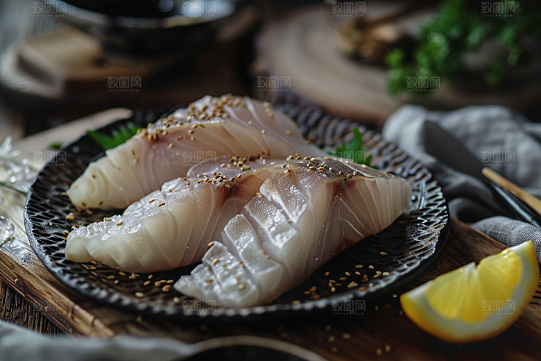 美味生鱼片鱼生冰箱摄影图