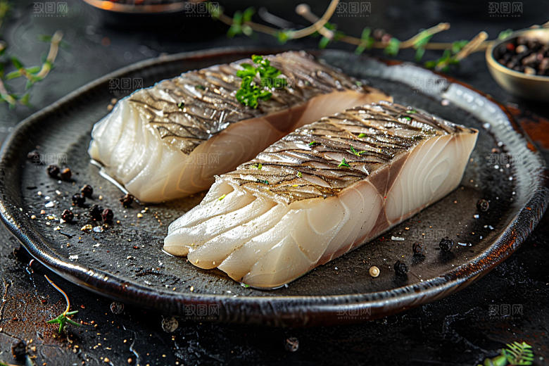美味生鱼片新鲜鱼肉摄影图