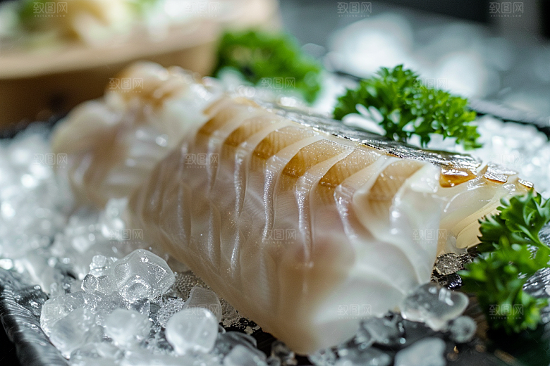 美味生鱼片冰箱美食摄影图