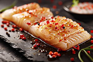 美味生鱼片冰箱美味摄影图