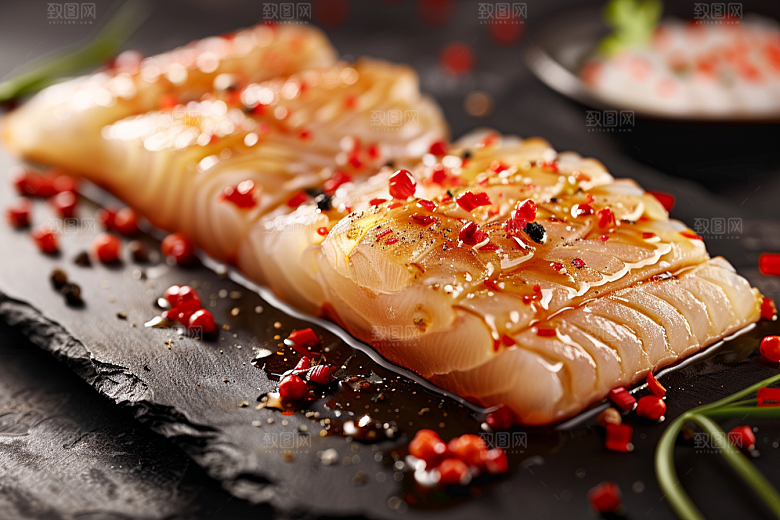 美味生鱼片冰箱美味摄影图