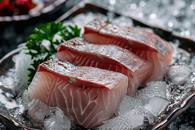 美味生鱼片鱼肉刺身摄影图