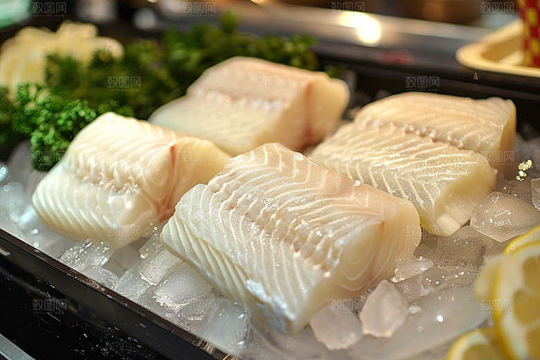 美味生鱼片食材冰箱摄影图