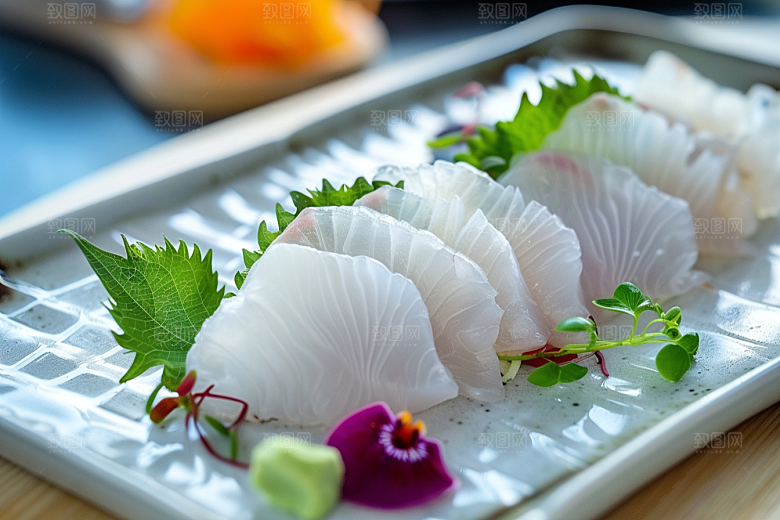 美味生鱼片鱼肉食材摄影图