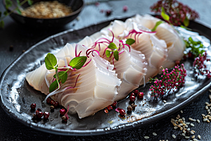 美味生鱼片新鲜鱼生摄影图