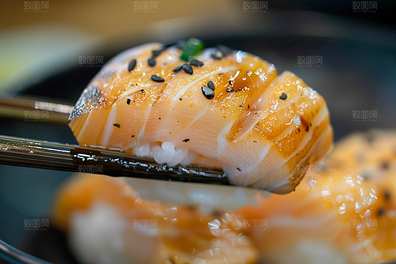 美味生鱼片鱼肉新鲜摄影图