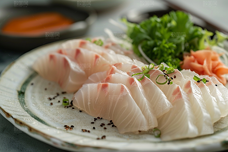 美味生鱼片冰箱美味摄影图