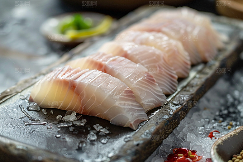 美味生鱼片冰箱美食摄影图