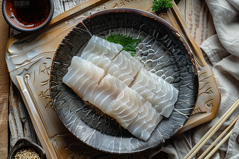 美味生鱼片冰箱食材摄影图