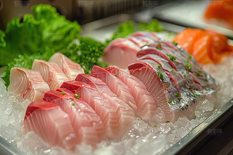 美味生鱼片鱼生鱼肉摄影图