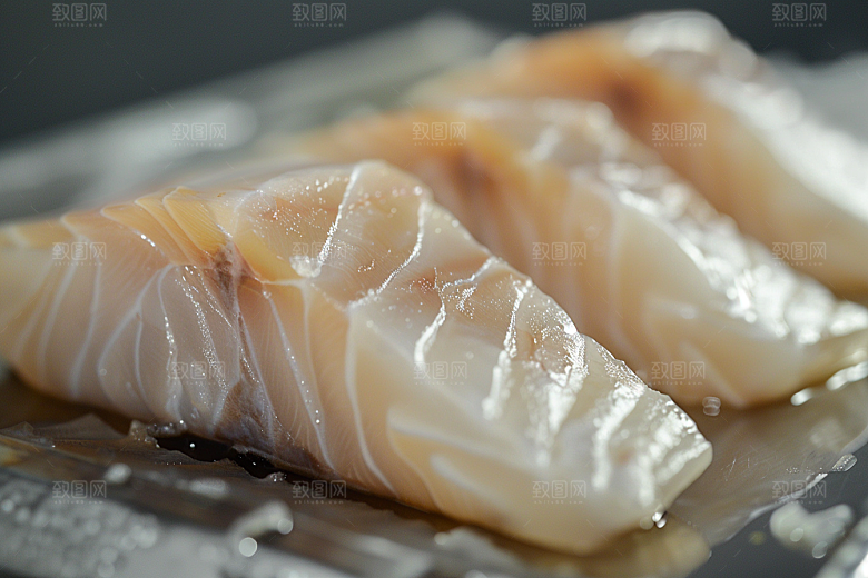 美味生鱼片刺身冰箱摄影图