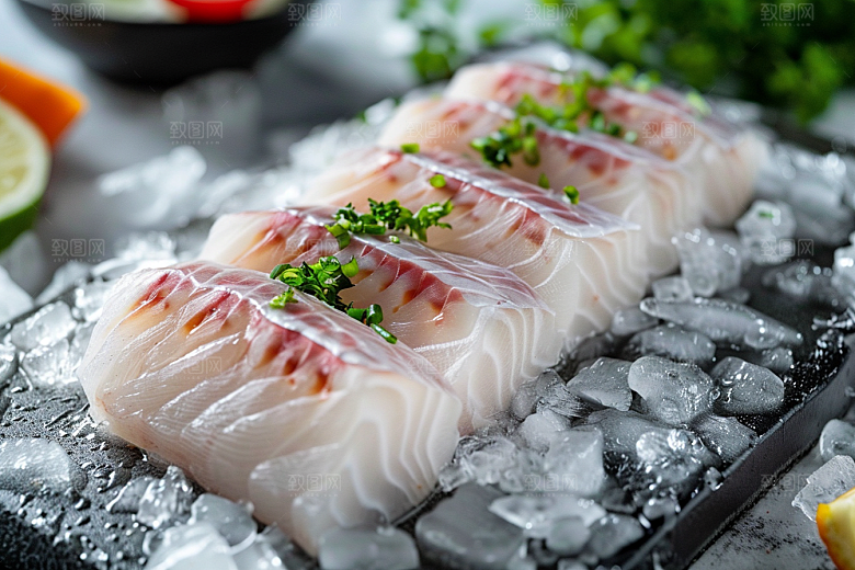 美味生鱼片鱼生刺身摄影图
