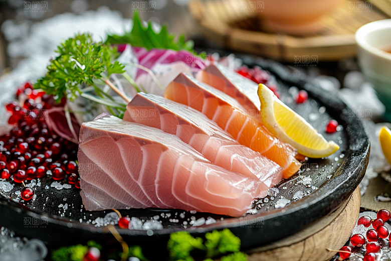 美味生鱼片刺身美味摄影图