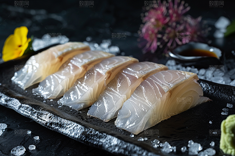美味生鱼片美食鱼肉摄影图