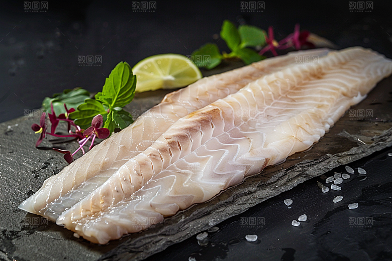 美味生鱼片鱼肉冰箱摄影图