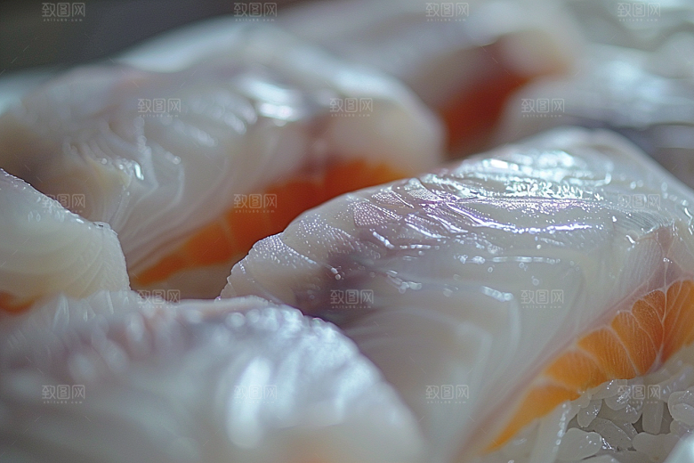 美味生鱼片日料冰箱摄影图