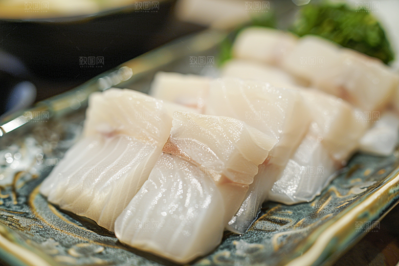 美味生鱼片冰箱美食摄影图
