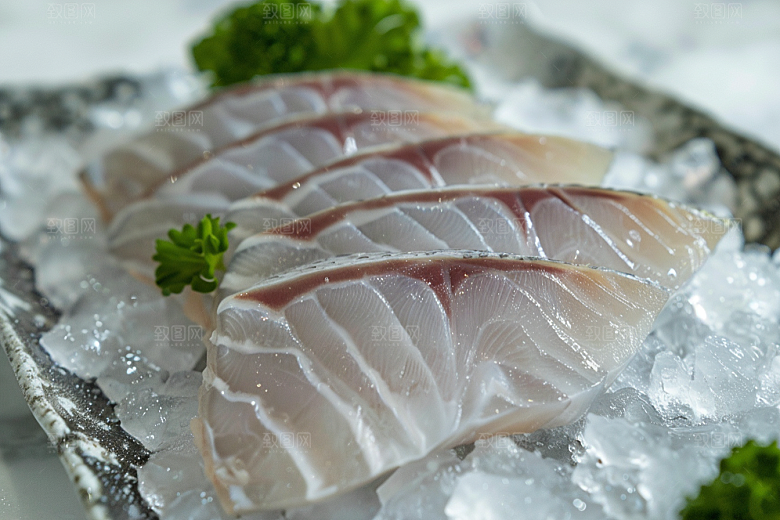 美味生鱼片海鲜鱼肉摄影图