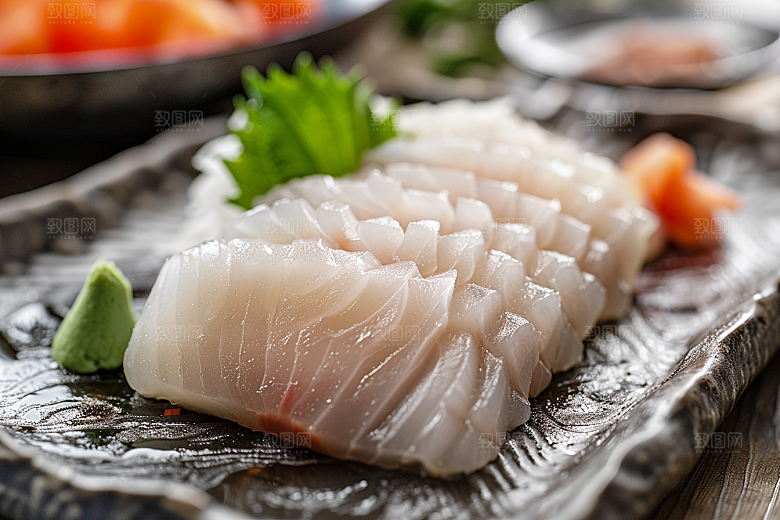 美味生鱼片鱼肉冰箱摄影图