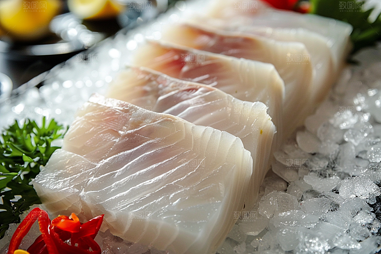美味生鱼片冰箱美食摄影图