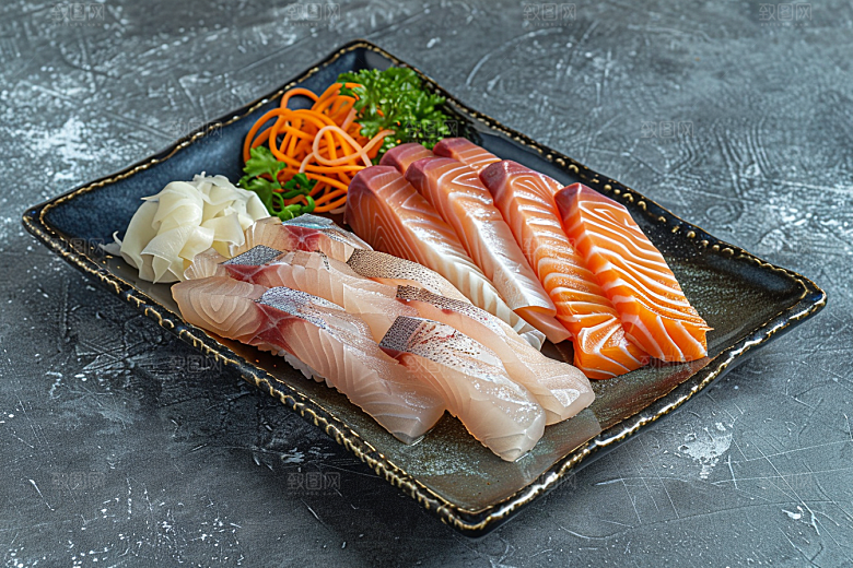 美味生鱼片新鲜日料摄影图