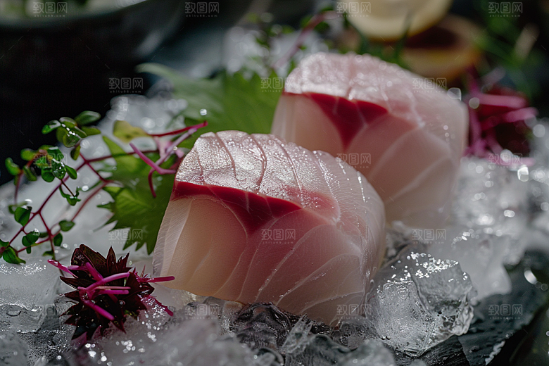 美味生鱼片冰箱鱼生摄影图