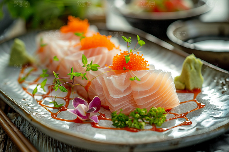 美味生鱼片食材日料摄影图
