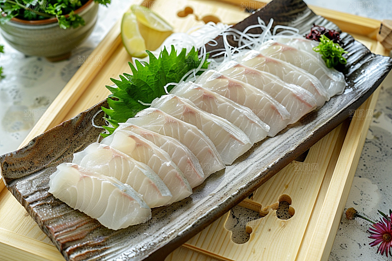 美味生鱼片刺身冰箱摄影图