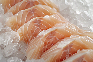 美味生鱼片新鲜冰箱摄影图