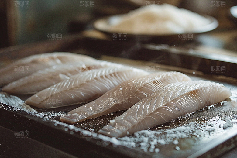 美味生鱼片海鲜冰箱摄影图
