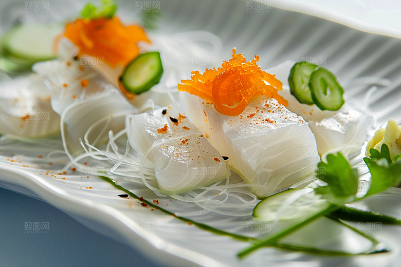 美味生鱼片冰箱日料摄影图