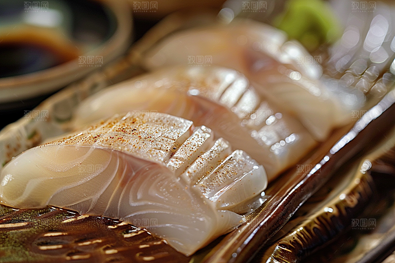 美味生鱼片新鲜鱼生摄影图