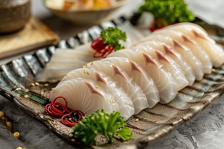 美味生鱼片鱼肉新鲜摄影图