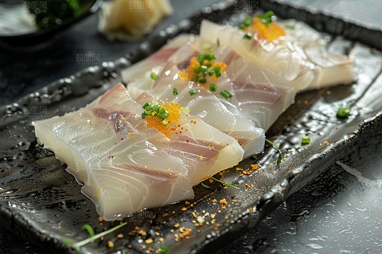 美味生鱼片刺身冰箱摄影图