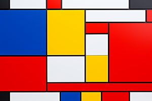 蒙德里安色块矩形几何素材