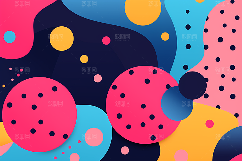 孟菲斯抽象几何元素扁平化背景图