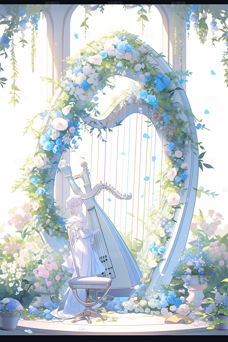 梦幻天空乐器美妙高清插画
