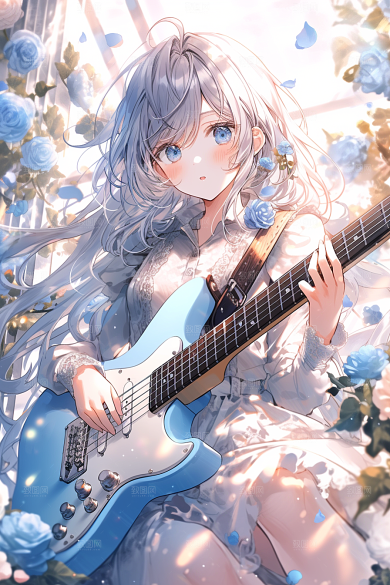 梦幻天空乐器音乐美妙插画