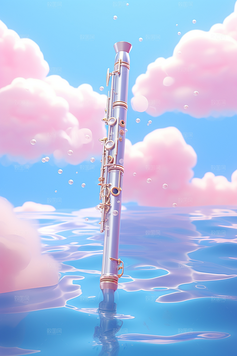 梦幻天空乐器幻想高清插画