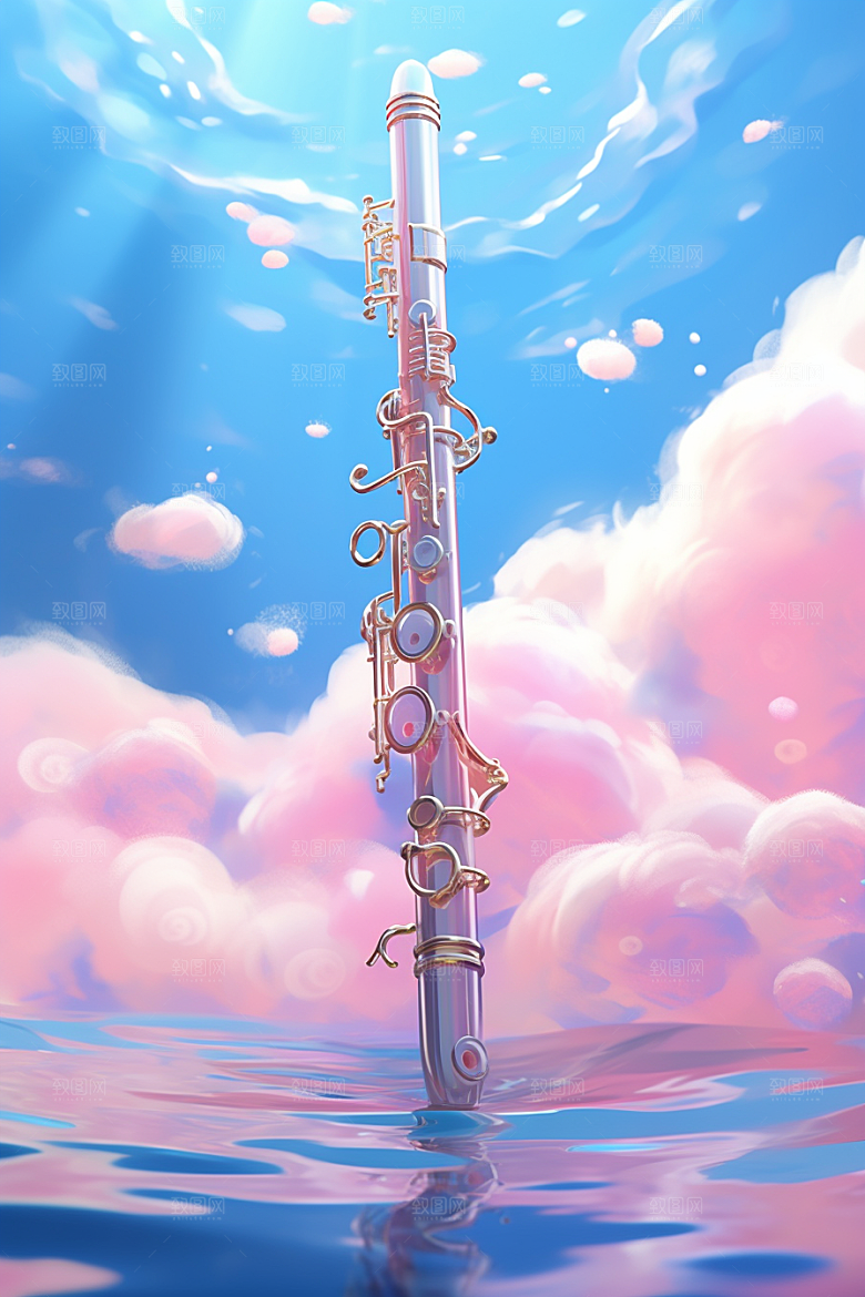 梦幻天空乐器美妙漫画插画