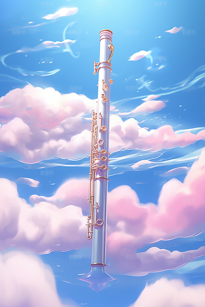 梦幻天空乐器艺术音乐插画