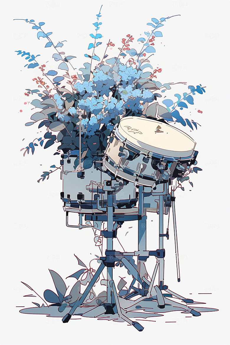 梦幻天空乐器幻想梦幻插画