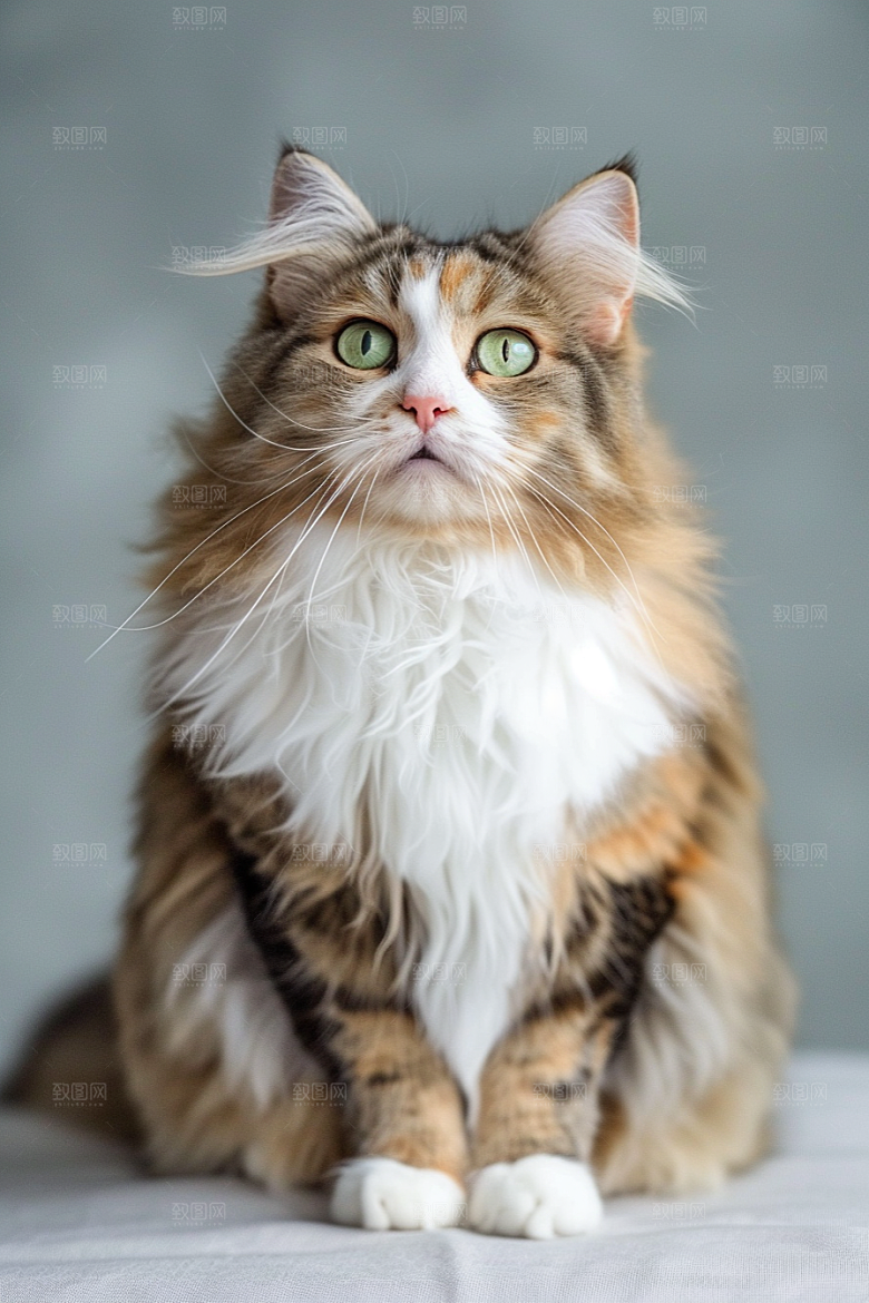 缅因猫小动物长毛猫摄影图
