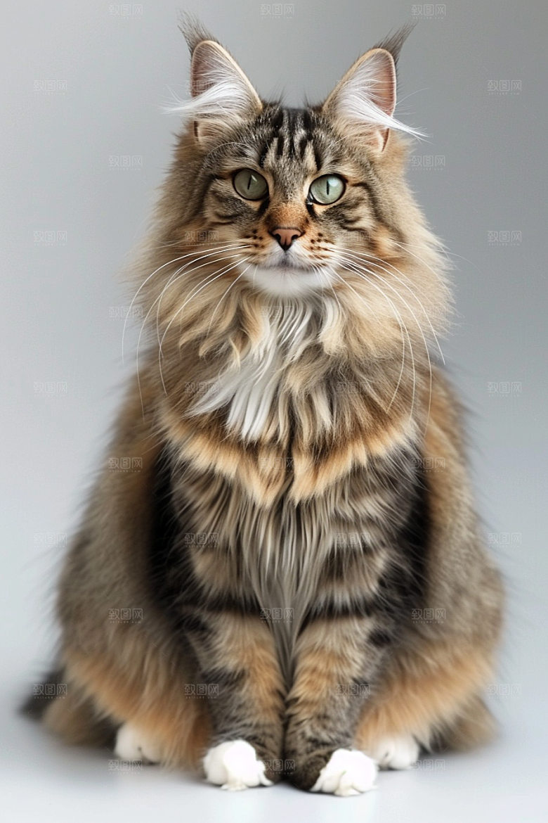 缅因猫品种猫陪伴摄影图