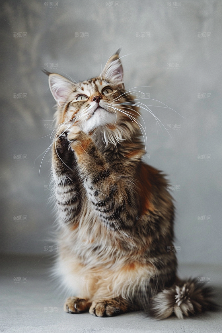 缅因猫宠物猫可爱摄影图