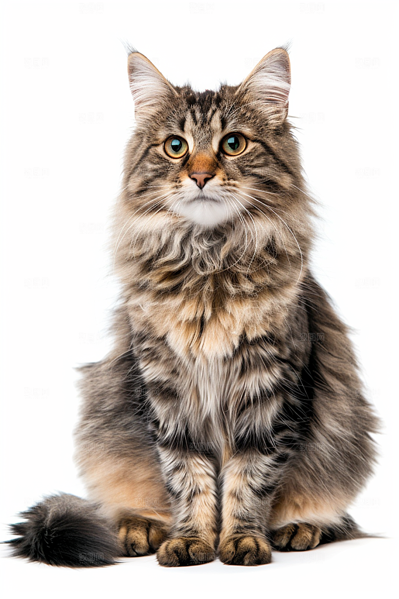 缅因猫陪伴可爱摄影图