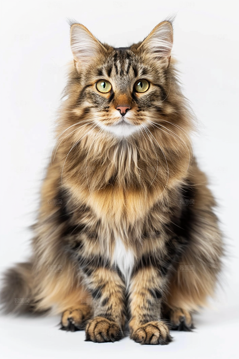 缅因猫长毛猫可爱摄影图