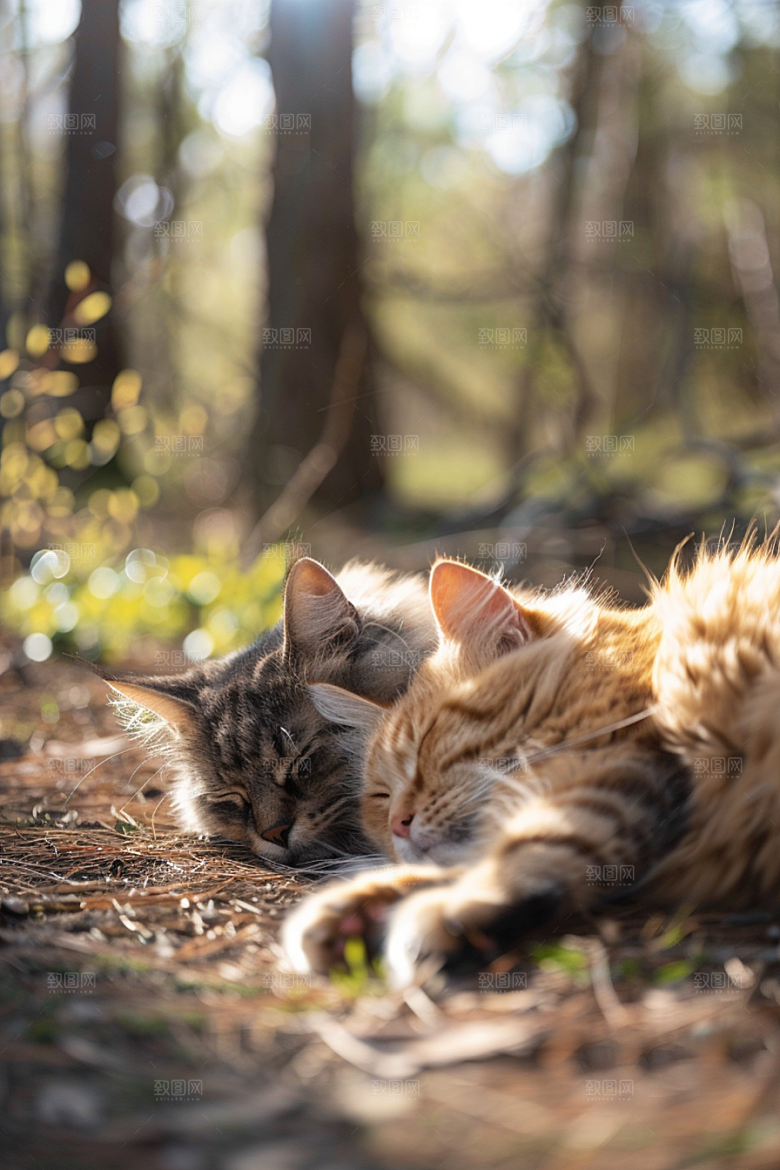 缅因猫可爱陪伴摄影图