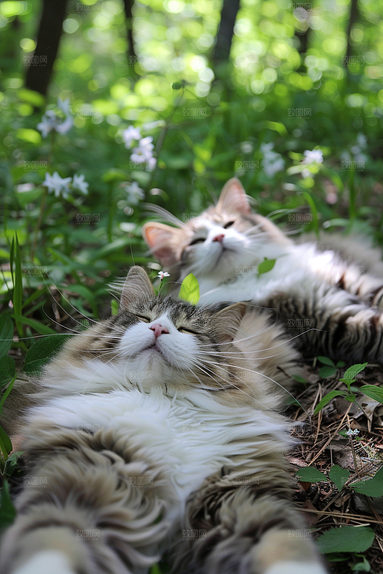 缅因猫可爱宠物猫摄影图