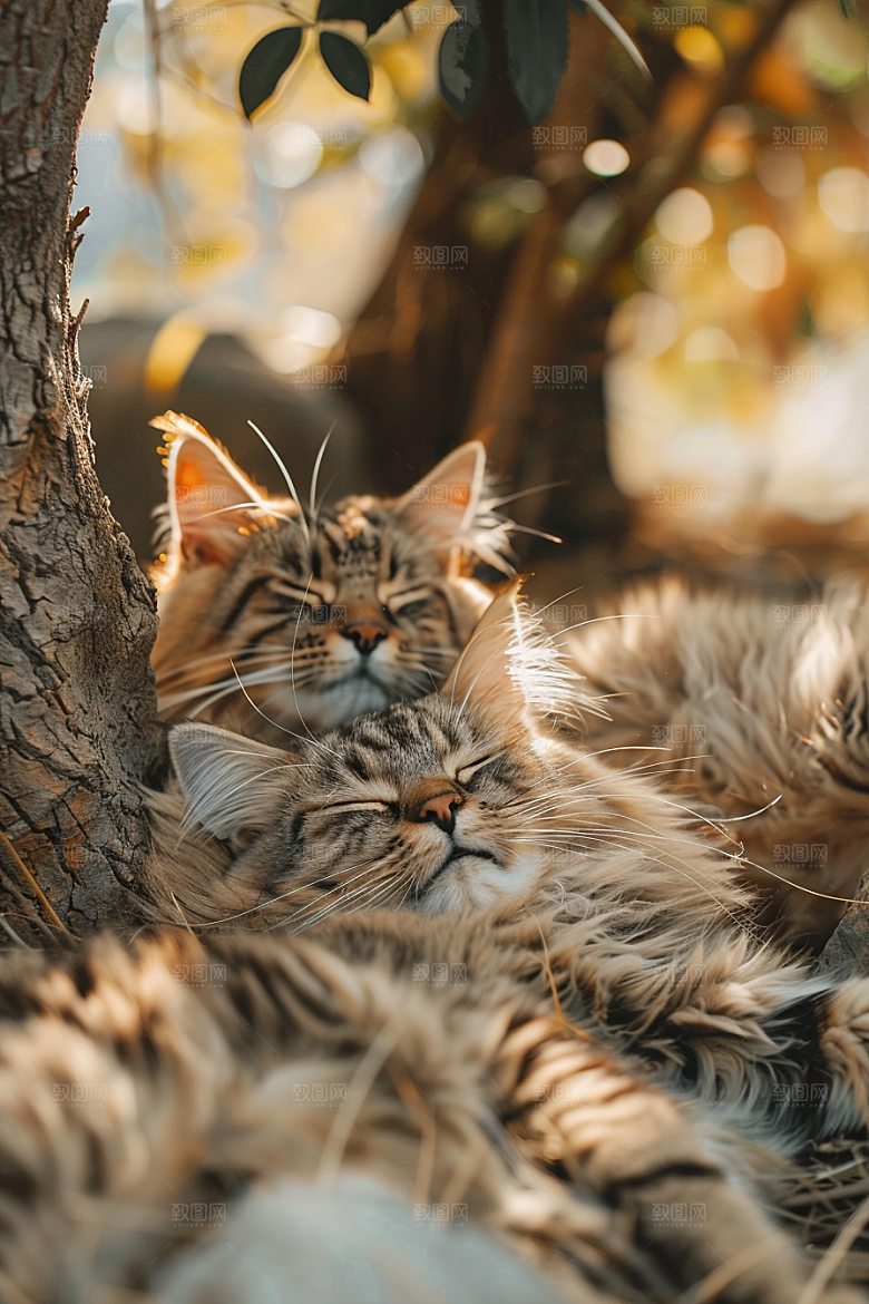 缅因猫毛茸茸长毛猫摄影图